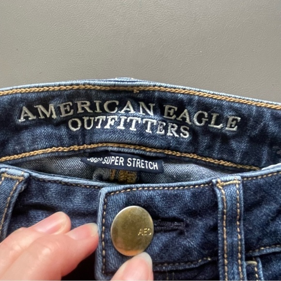 American Eagle Jeans High Rise Jegging 360 Super Stretch AEO Denim X4 Blue 0 - Picture 6 of 13